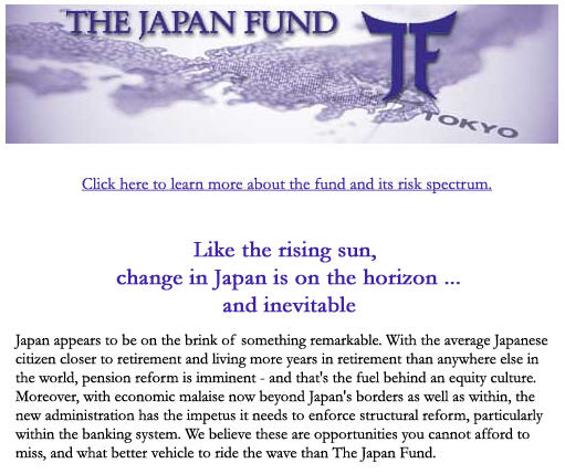 Japan Fund Splash Page